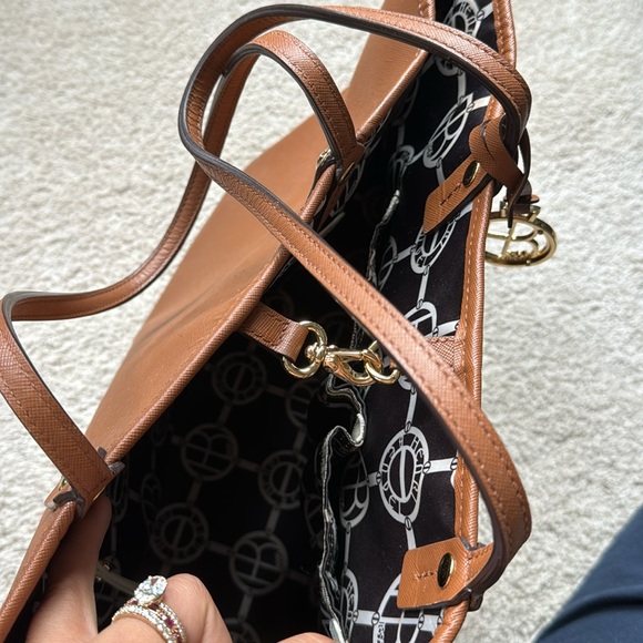 LIKE NEW HENRI BENDEL brown/tan leather tote - Picture 5 of 14